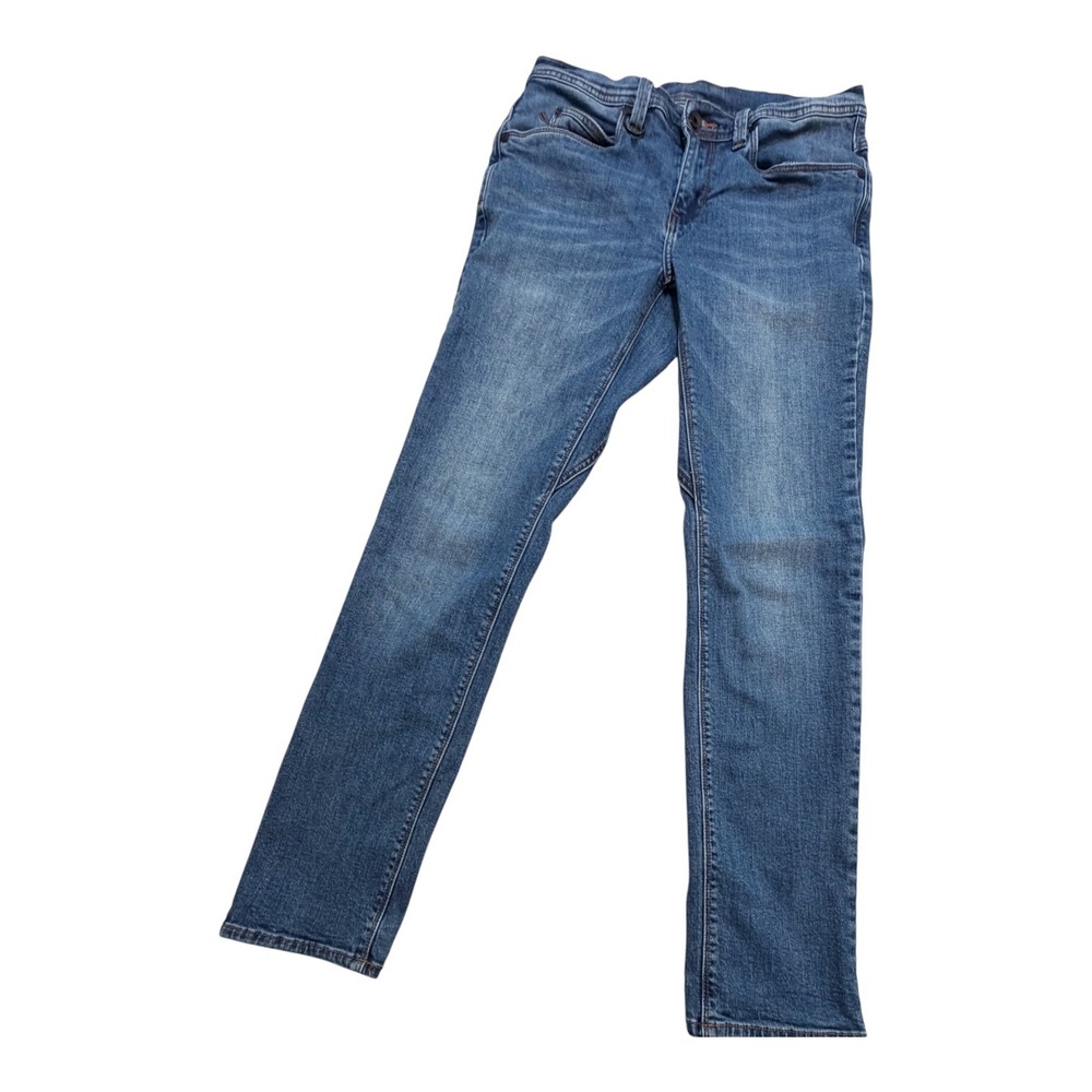 Empyre Mens Slim Fit Jeans Medium Wash Blue Denim Skate Zipper Pocket Y2K 30x29